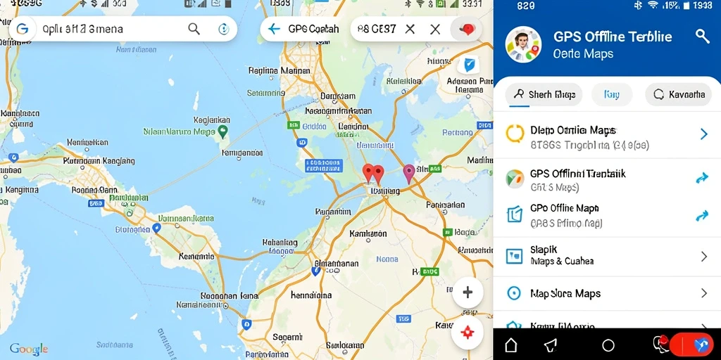 Antarmuka 8G8G menampilkan peta offline yang detail dan informatif.