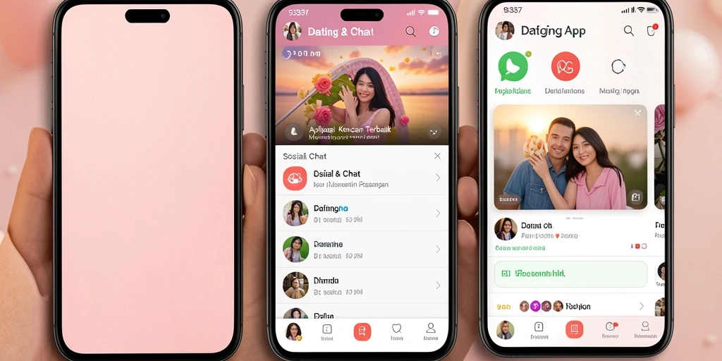 Tampilan antarmuka aplikasi Dating App 93337 yang menarik.