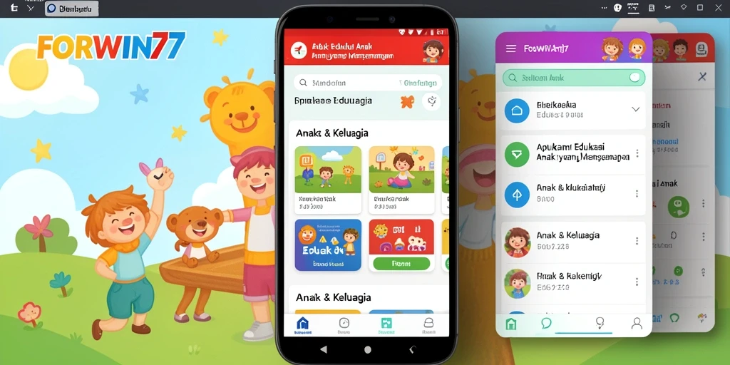 Tampilan antarmuka FORWIN77 yang ramah anak dan edukatif.