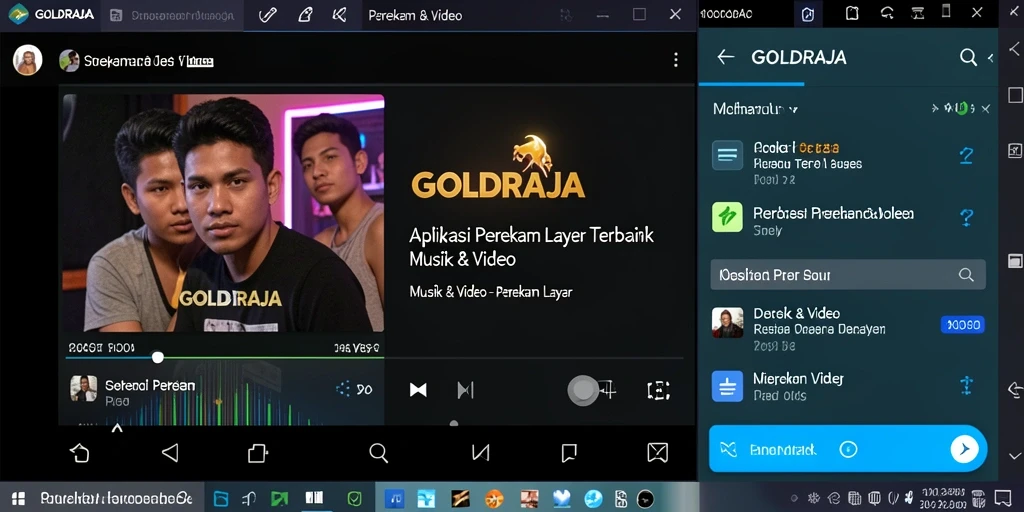 Antarmuka pengguna GOLDRAJA yang memudahkan perekaman layar.