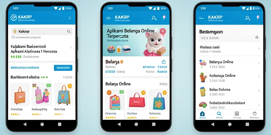 Antarmuka KAKRP dengan fitur belanja yang lengkap dan mudah digunakan.