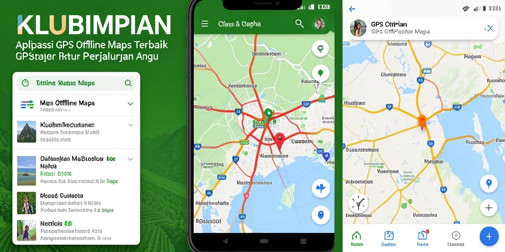 Tampilan antarmuka utama KLUBIMPIAN dengan fitur GPS Offline Maps.