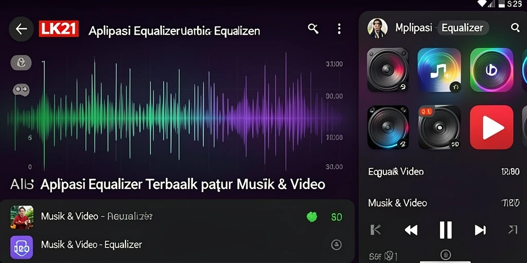 Antarmuka aplikasi Equalizer LK21 yang intuitif dan menarik.