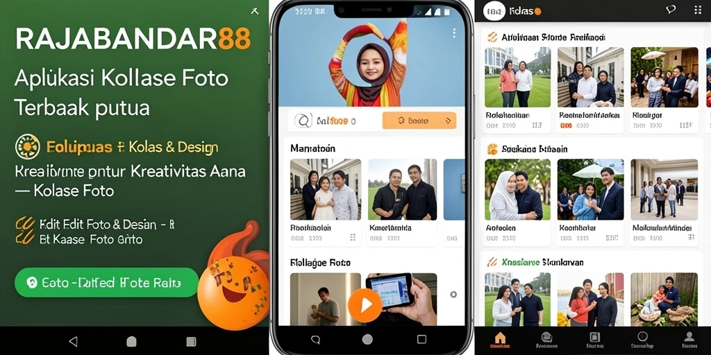 Antarmuka aplikasi Kolase Foto RAJABANDAR88 yang menarik dan interaktif.