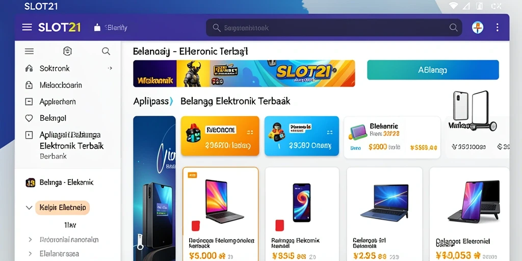 Antarmuka aplikasi SLOT21 yang modern dan mudah digunakan.